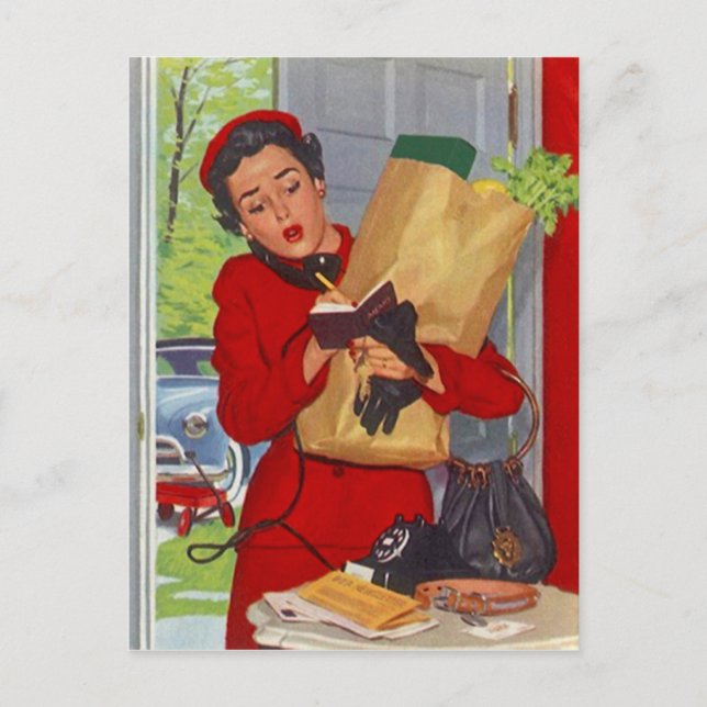 Cartão Postal Cartão-postal Na moda, Médio-Moda do século (Frente)