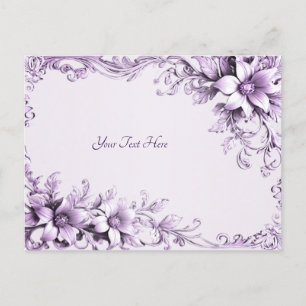 Cartão Postal Cartão-postal na moda Purple Flowers