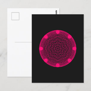 Cartão Postal Cartão-postal Neon Pink Mandala - Personalizável