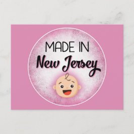 Cartão Postal Cartão-postal New Jersey Baby Funny Pink New Girl
