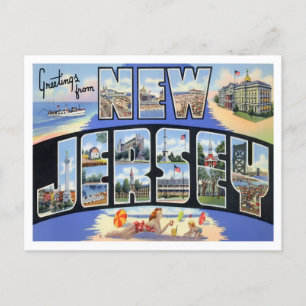 Cartão Postal Cartão-postal New Jersey Falls Big Letters