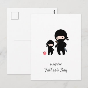 Cartão Postal Cartão-postal Ninja Padre e Kid