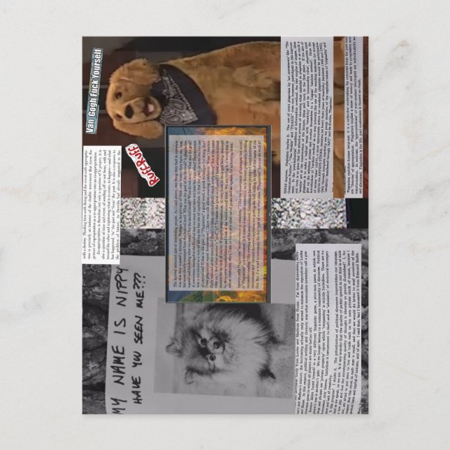 Cartão Postal Cartão-postal Nippy & Rusty: "Greve de Arte!"; Bol (Frente)