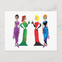 Cartão-postal noturno das senhoras