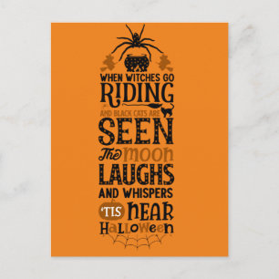 Cartão Postal Cartão-postal Noturno de Halloween assustador