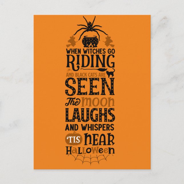 Cartão Postal Cartão-postal Noturno de Halloween assustador (Frente)