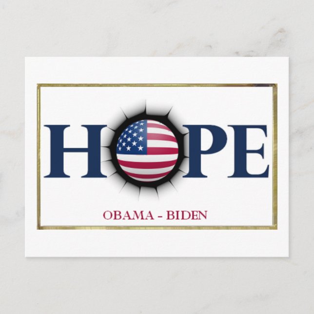 Cartão Postal Cartão-postal Obama Biden HOPE (Frente)