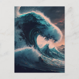 Cartão Postal Cartão-postal Oceânico de Ondas de Acidente