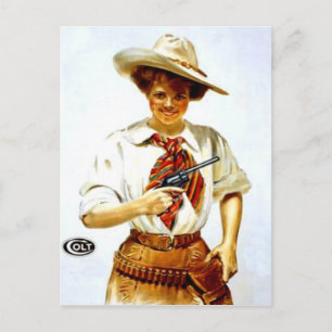Cartão Postal Cartão-postal ocidental "Colt Cowgirl"