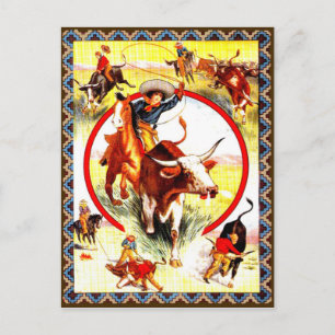 Cartão Postal Cartão-postal Ocidental "Vintage Cowgirl"