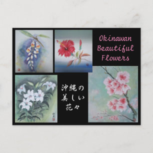 Cartão Postal Cartão-postal Okinawan - Flores Bonitas