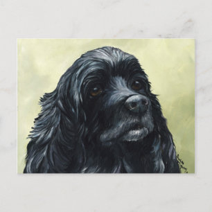 Cartão Postal Cartão-postal original de arte canina Black Cocke