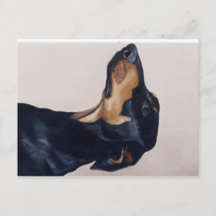 Cartão Postal Cartão-postal original de arte canina Doberman Pi