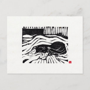 Cartão Postal Cartão-postal original de arte Cat