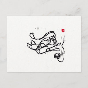 Cartão Postal Cartão-postal original de arte Cat