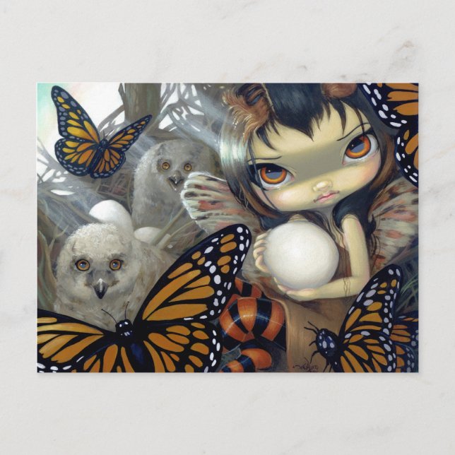 Cartão Postal Cartão-postal "Owlyn in in the Nest" (Frente)