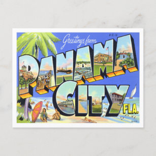 Cartão Postal Cartão-postal Panamá City in Florida Vintage