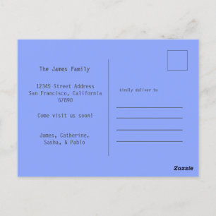 Cartão Postal Cartão-postal para a família feliz Azul Novo e Mov