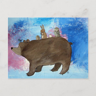 Cartão Postal Cartão-postal para Amigos de Animais da Borracha W