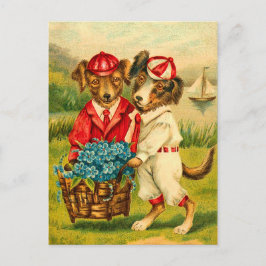 Cartão Postal Cartão-postal para cães de vintagem