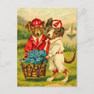 Cartão Postal Cartão-postal para cães de vintagem