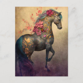 Cartão Postal Cartão-postal para cavalos de flores