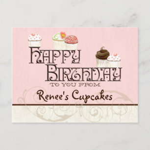 Cartão Postal Cartão-postal para Cupcakes de aniversário feliz R
