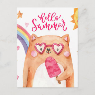 Cartão Postal Cartão-postal para gatos de verão