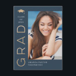 Cartão Postal Cartão-postal para Graduação de Cor Editável do Fo<br><div class="desc">Anúncio/convite de graduação moderna e na moda de Designs Berry Sweet. Visite nossa sala de exibição de design em www.berryberrysweet.com para designs de papelaria e presentes personalizados!</div>