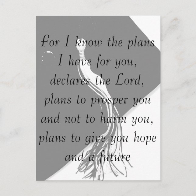 Cartão Postal Cartão-postal para graduação Jeremiah 29:11 (Frente)