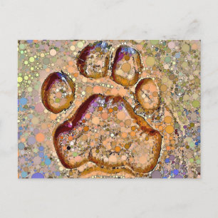 Cartão Postal Cartão-postal para impressão de pata de Tigre