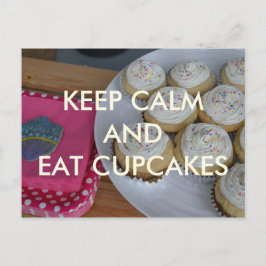Cartão Postal Cartão-postal para Manter Calmo e Comer Cupcakes