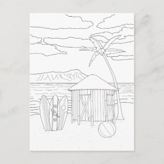 Cartão Postal Cartão-postal para o adulto Island Tiki Hut