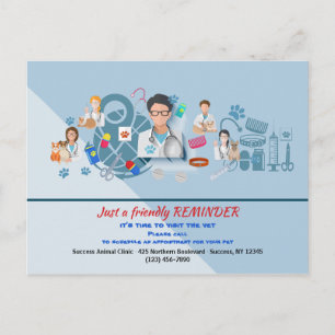 Cartão Postal Cartão-postal para o aviso de nomeação veterinária