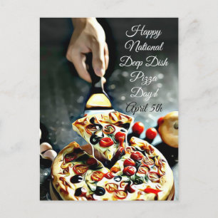 Cartão Postal Cartão-postal para o Dia da Pizza em Desperdício