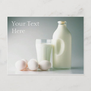 Cartão Postal Cartão-postal para o leite e os ovos