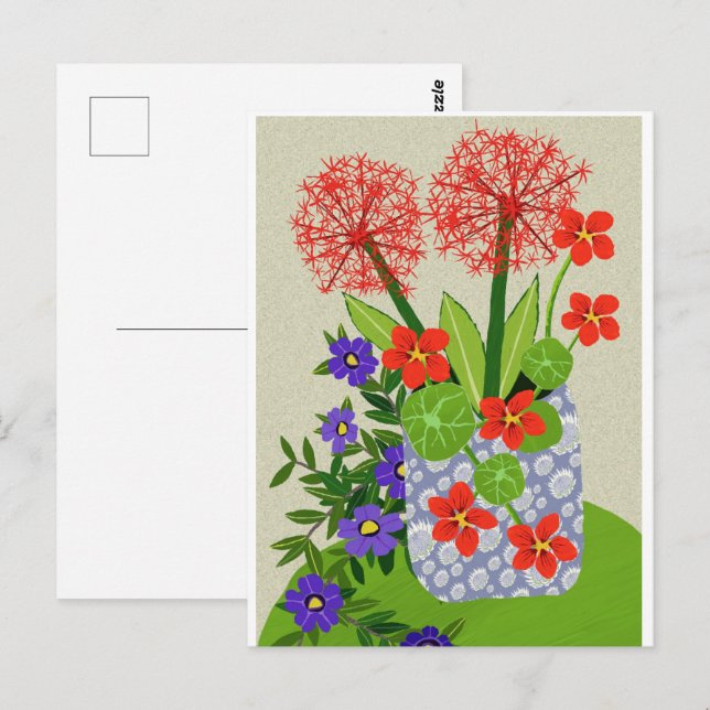 Cartão Postal Cartão-postal para o sangue, Surfinia e Nasturtium (Frente/Verso)