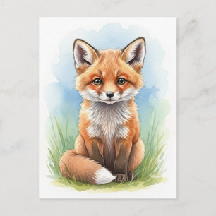 Cartão Postal Cartão-postal para os animais selvagens da Fox Bab