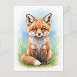 Cartão Postal Cartão-postal para os animais selvagens da Fox Bab