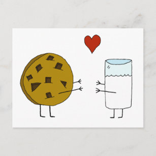 Cartão Postal Cartão-postal para os cookies e o leite