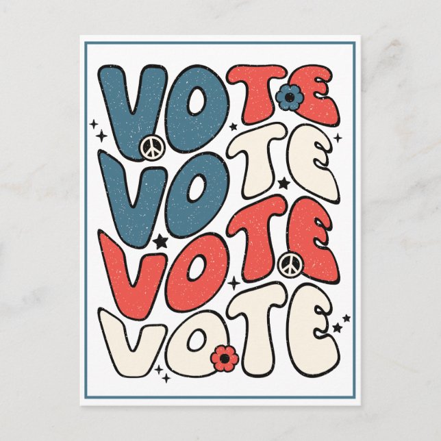 Cartão Postal Cartão-postal para os Eleitores Vermelho, Branco e (Frente)