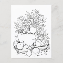 Cartão Postal Cartão-postal para pintura de plantas Frutas