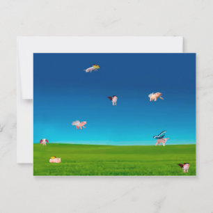 Cartão Postal Cartão-postal para suínos voadores