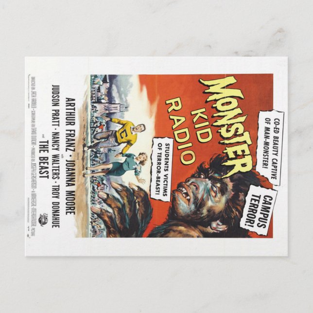 Cartão Postal Cartão-postal para universitários de Monstros Kid (Frente)