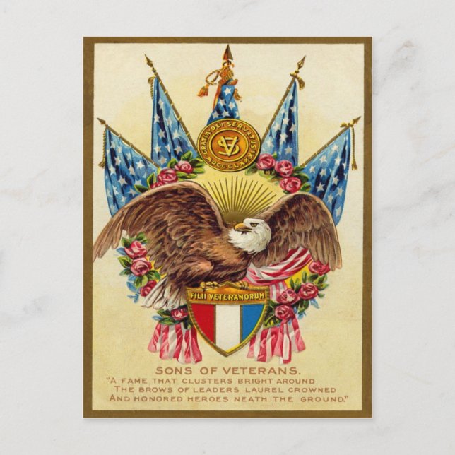 Cartão Postal Cartão-postal Patriótico Americano Vintage (Frente)