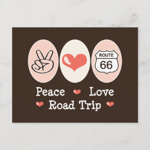 Cartão Postal Cartão-postal Peace Love Road Route 66