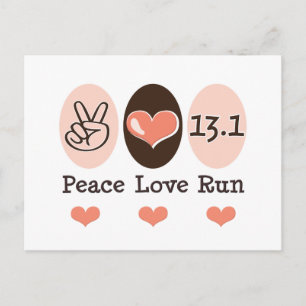 Cartão Postal Cartão-postal Peace Love Run 13.1