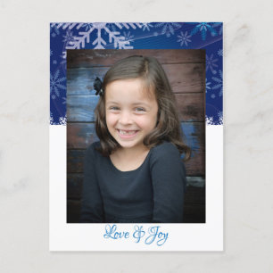 Cartão Postal Cartão-postal Personalizado com Flocos de Neve e A