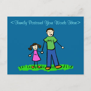 Cartão Postal Cartão-postal personalizado da família de filhas