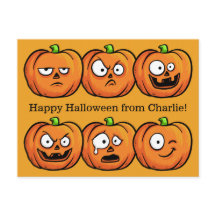 Cartão-postal personalizado de Bompkins Halloween